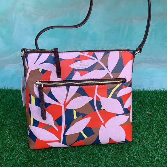 KATE SPADE TOP ZIP CROSSBODY Jackson Tropical toss - Picture 4 of 16